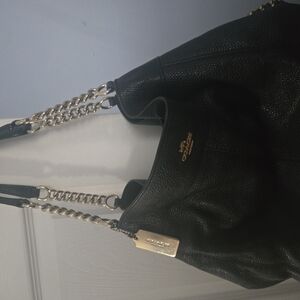 Coach Black Leather Shoulder Bag